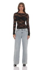 Sheer Lace Top in Black