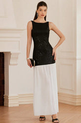 Gabrielle Patchwork Backless Maxi Dress