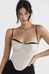 Uvula Off-White Satin Corset