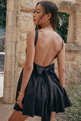 Florianne Black Bow Mini Dress