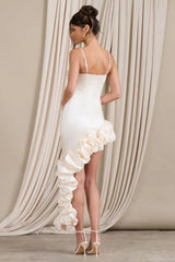Florence Off Shoulder Asymmetric Ruffle Dress
