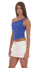 Off Shoulder Twist Top in Blue