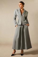 Georgia Lapel Blazer Midi Skirt Set