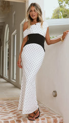 Bonnie Maxi Dress - Brown Polka